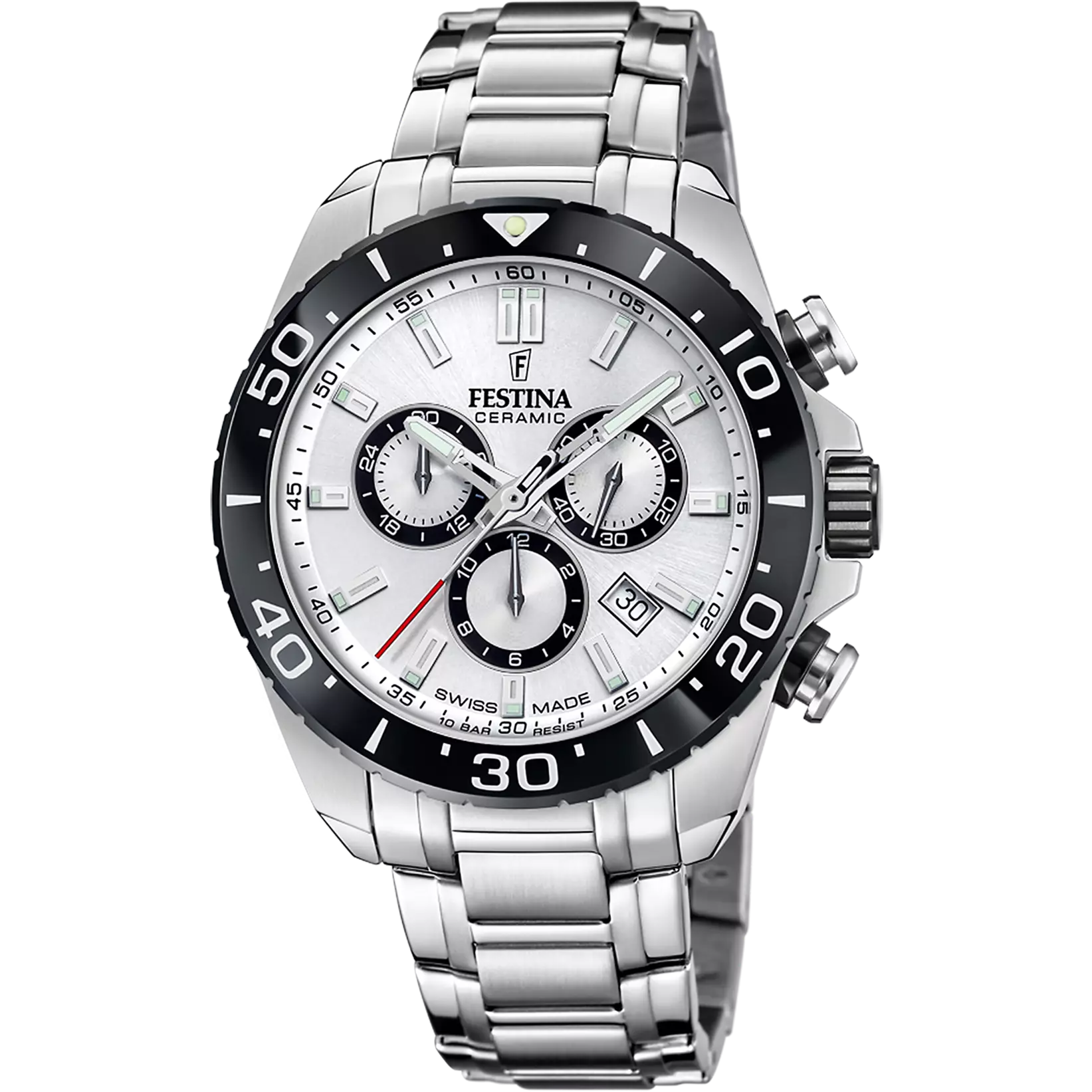 MONTRE FESTINA SWISS MADE BRACELET EN ACIER INOXYDABLE HOMME